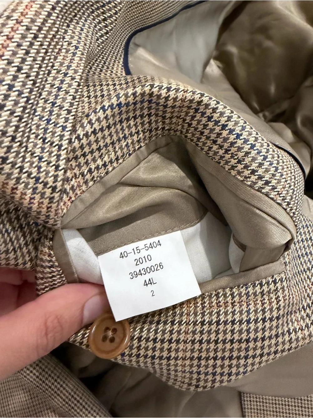 Brooks Brothers Regent Ethomas Silk and Wool Brown Houndstooth Check Blazer